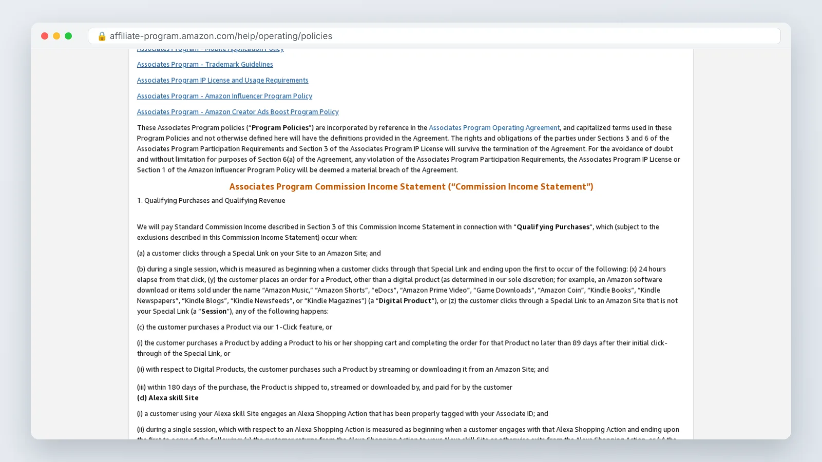 Amazon Associates Central screen: SiteStripe link bar and Manage Your Tracking IDs under account settings